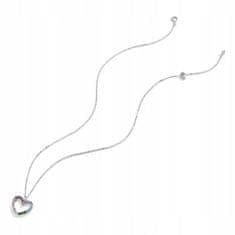 FRAISE Stříbrný náhrdelník srdce s barevnými zirkony S925