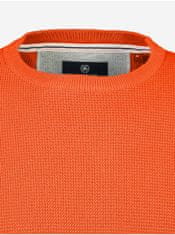 Oranžový pánský žebrovaný basic svetr LERROS XXL