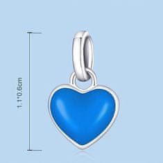 FRAISE Stříbrný přívěsek (charms) na náramek modré srdce S925