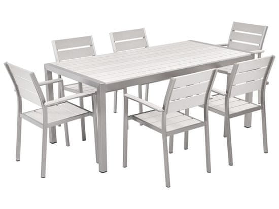 Beliani Bílá hliníková zahradní jídelní souprava stolu a židlí VERNIO