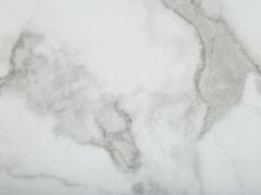 Beliani Prosklený jídelní stůl 160 x 90 cm mramorový efekt/stříbrný SABROSA