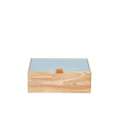 PRYM Box-organizér na drobné šicí potřeby dřevěný světlý vel. S s modrým víkem