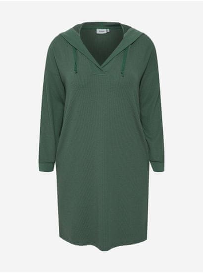 Fransa Zelené mikinové šaty s kapucí Fransa