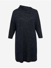 Fransa Tmavě modré žíhané svetrové šaty Fransa 54-56