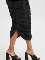 Fransa Černá dámská pouzdrová sukně s metalickými vlákny Fransa 48