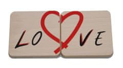 Čisté dřevo Dřevěný podtácek "Love" (2 ks)