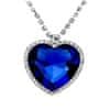 Modrá ženská kulatá náhrdelník, srdce oceánu – Titanic