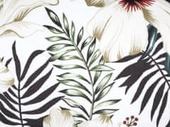 Beliani Sametový polštář vzor listů 45 x 45 cm bílá/ zelená OKRA