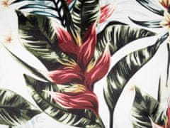 Beliani Sametový polštář vzor listů 45 x 45 cm zelený/ červený EDELWEISS