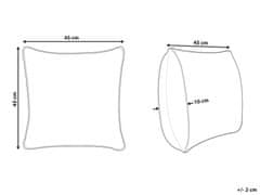 Beliani Sametový polštář se vzorem 45 x 45 cm krémově bílý MULLEIN