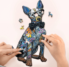 Woodly Dřevěné puzzle – Gentleman Dog pes , M