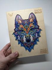 Woodly Dřevěné puzzle – Snow Wolf - Vlk , L