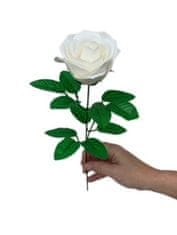 made by ANTEROS Mýdlový květ růže Bílá na stonku s lístky