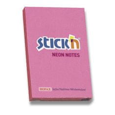 HOPAX Samolepicí bloček Stick’n Notes Neon 76 × 51 mm, 100 listů, růžový