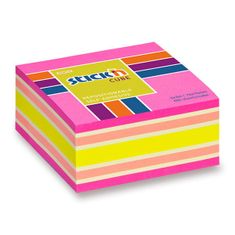 HOPAX Samolepicí bloček Stick’n Notes Neon 76 x 76 mm, 400 listů, růžový