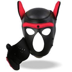 INTOYOU BDSM LINE INTOYOU Neoprene Dog Mask (Red / Black), fetish maska pes