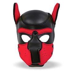 INTOYOU BDSM LINE INTOYOU Neoprene Dog Mask (Red / Black), fetish maska pes