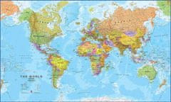 Excart Svět - nástěnná politická mapa 136 x 100 cm - laminovaná mapa v lištách