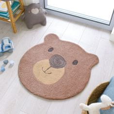 Flair Rugs Kusový koberec Zest Kids Bear Face Brown 70x70 cm