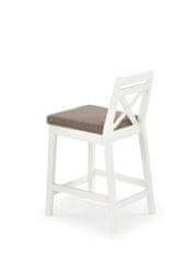 Halmar Barová židle Borys Low - bílá/hnědá