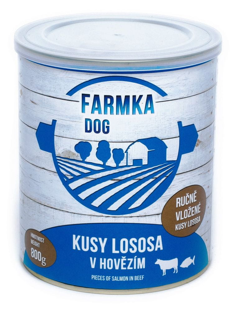 Levně FALCO FARMKA DOG s lososem 8x800 g