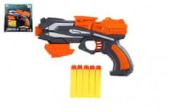Teddies Pistole oranžová na pěnové náboje 20x14cm plast + 5ks nábojů oranžová