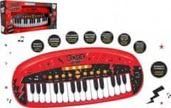 Teddies  Pianko ROCK STAR 31 kláves plast 46cm na baterie se zvukem, světlem v krabici 52x24x8cm