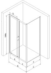 Mexen Apia sprchový kout čtverec 100x100, transparent, chrom (840-100-100-01-00)