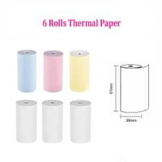 6 x Role barevného a bílého Termopapíru pro Mini tiskárnu MINIPRINT (5,7 x 3 cm) | MULTIROLLS 