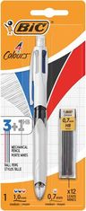 Bic Kuličkové pero a mechanická tužka 2v1 + grafitová tuha "4 Colours", blistr, 942103
