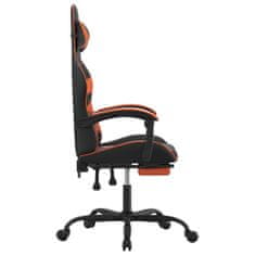 Vidaxl Otočná herní židle s podnožkou černá a oranžová umělá kůže
