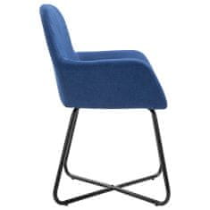 Greatstore Jídelní židle 4 ks modré textil