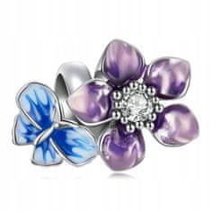 FRAISE Stříbrný přívěsek (charms) na náramek květina s motýlem S925