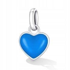 FRAISE Stříbrný přívěsek (charms) na náramek modré srdce S925