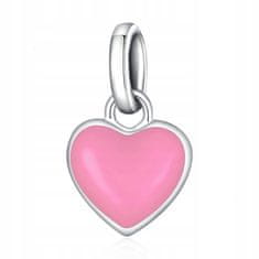 FRAISE Stříbrný přívěsek (charms) na náramek růžové srdce S925
