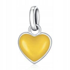 FRAISE Stříbrný přívěsek (charms) na náramek žluté srdce S925