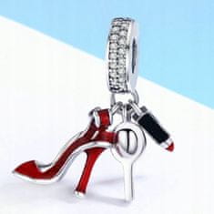 FRAISE Stříbrný přívěsek (charms) na náramek bota na podpatku rtěnka zrcadlo S925