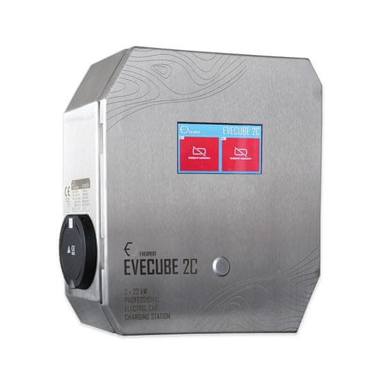 EV Expert Wallbox EVECUBE 2C - 2x22kW nabíjecí stanice AC (OCPP 1.6 + Chytrý WebServer + měření spotřeby + WiFi)