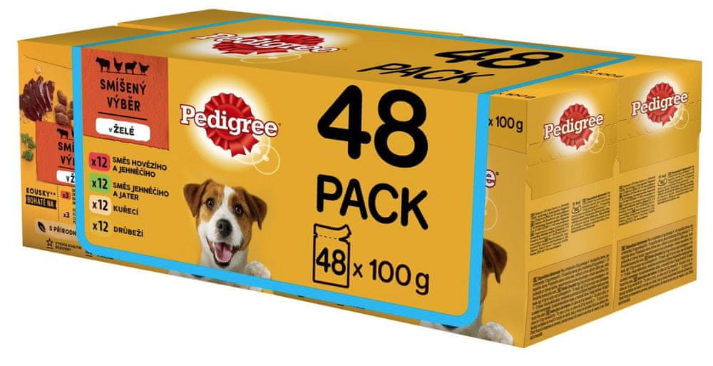 Levně Pedigree Vital Protection kapsičky masový výběr v želé pro dospělé psy 48 x 100g