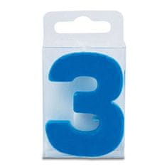 Staedtler Svíčka ve tvaru číslice 3 - mini, modrá - Stadter
