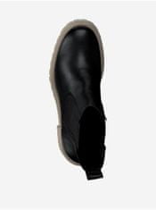 Tamaris Černé dámské kotníkové kožené boty na podpatku Tamaris 36