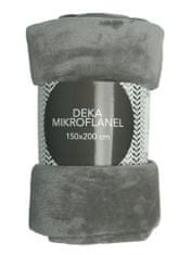 Jerry Fabrics  Deka mikroflanel tmavě šedá 150x200 cm