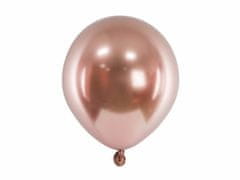 PartyDeco Saténové balónky růžově zlaté 12cm 50ks