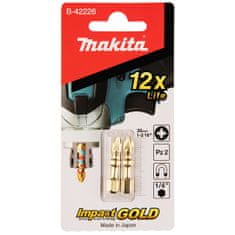 Makita 2 rázové bity Pz2 30mm IMPACT GOLD B-42226