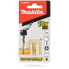 Makita 2 rázové bity Ph3 25mm IMPACT GOLD B-28341