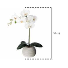 Atmosphera Bílá umělá orchidej v květináči, výška 53 cm