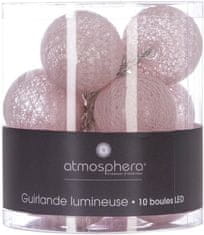 Atmosphera Svítící girlanda, svítící LED koule, 10 kusů, lampičky, světle růžové