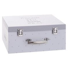Atmosphera Kufr, kontejner pro uchovávání, box,organizér - barva šedá, růžová, 3 ks