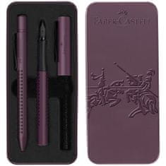 Faber-Castell Souprava Grip Edition plnicí pero M+kuličkové pero, Berry