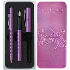 Faber-Castell Souprava Grip Glam plnicí pero M+kuličkové pero, Violet